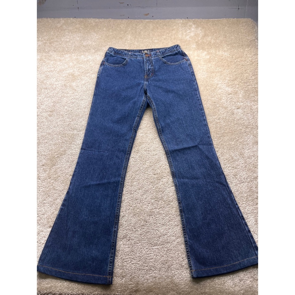 LEI Life Energy Intelligence Vintage Y2K Blue Flare Jeans Medium Wash Denim